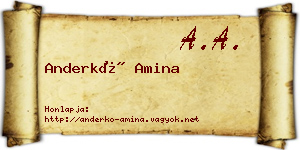 Anderkó Amina névjegykártya
